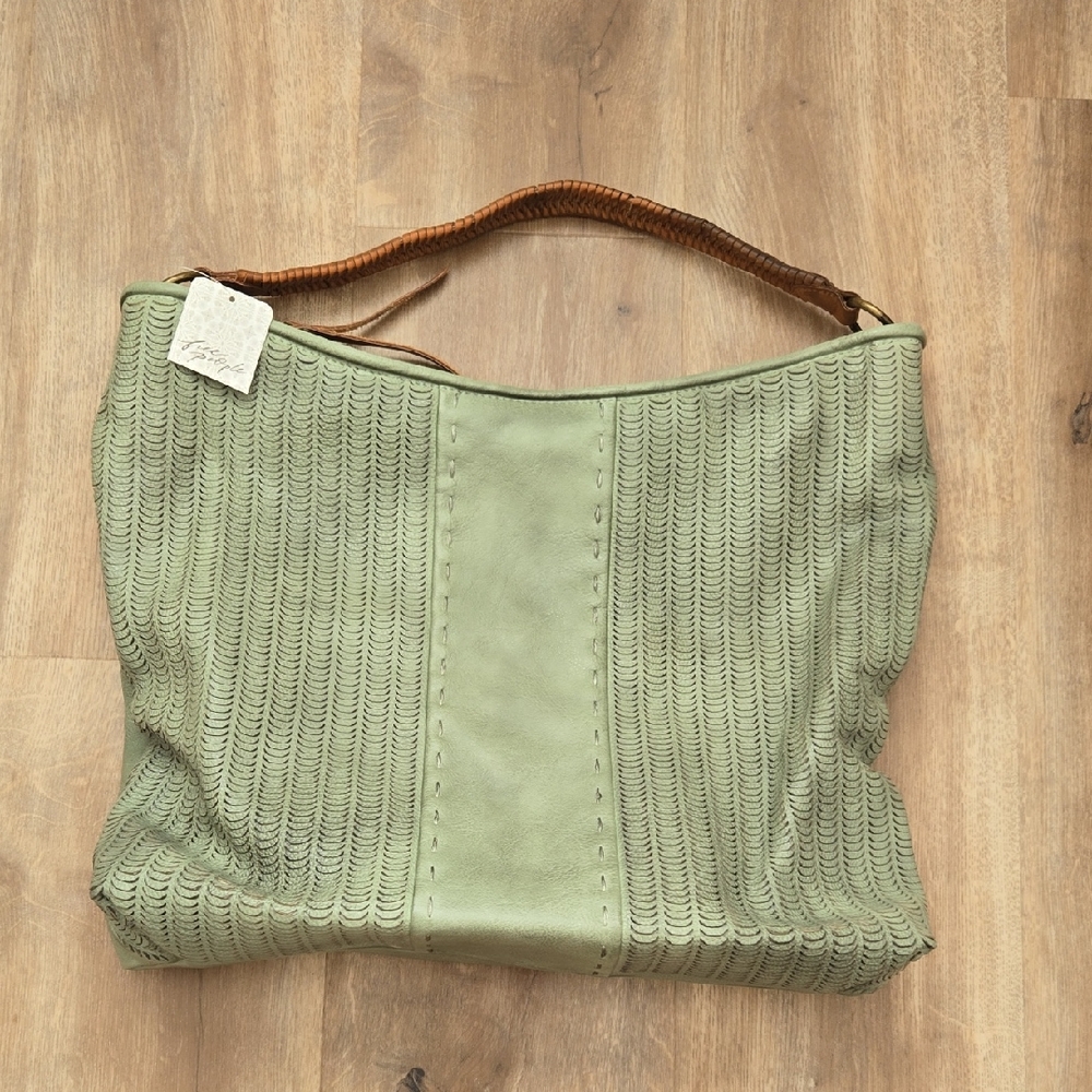 Green Textured Women's Bag